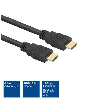 ACT 4K high speed HDMI kabel V2.0 (AWG30) M/M 0,5 meter